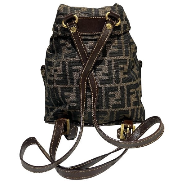 Fendi Zucca Backpack Leather Canvas