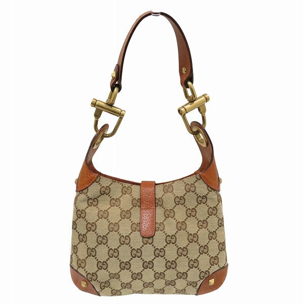 Gucci Jackie Handbag Leather Canvas Travel Bag Canvas Handbag