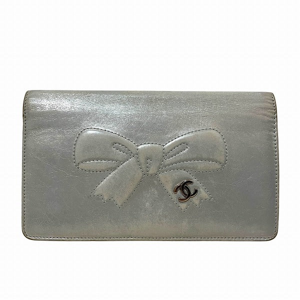 Chanel Coco Mark Leather Long Wallet