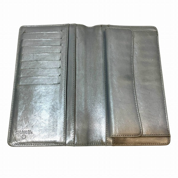 Chanel Coco Mark Leather Long Wallet