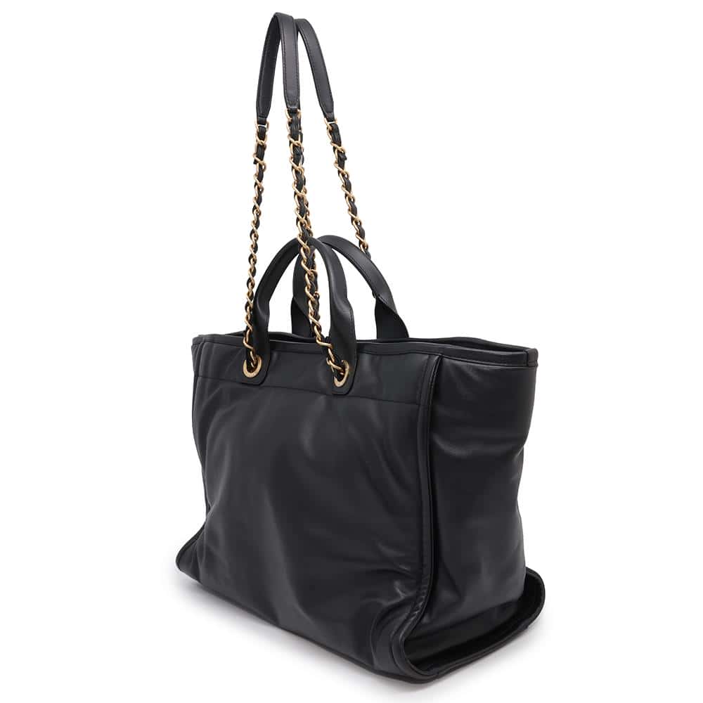 Chanel Deauville embossed BlackAS3257 Lambskin Tote Bag