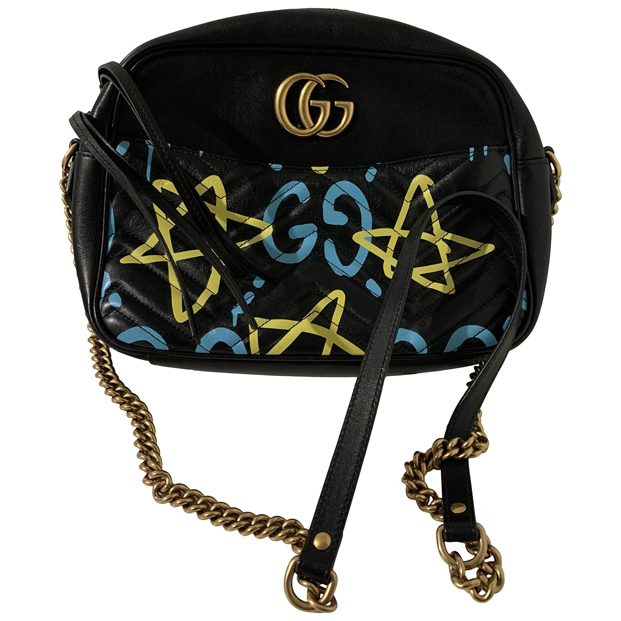 Gucci marmont black leather handbag