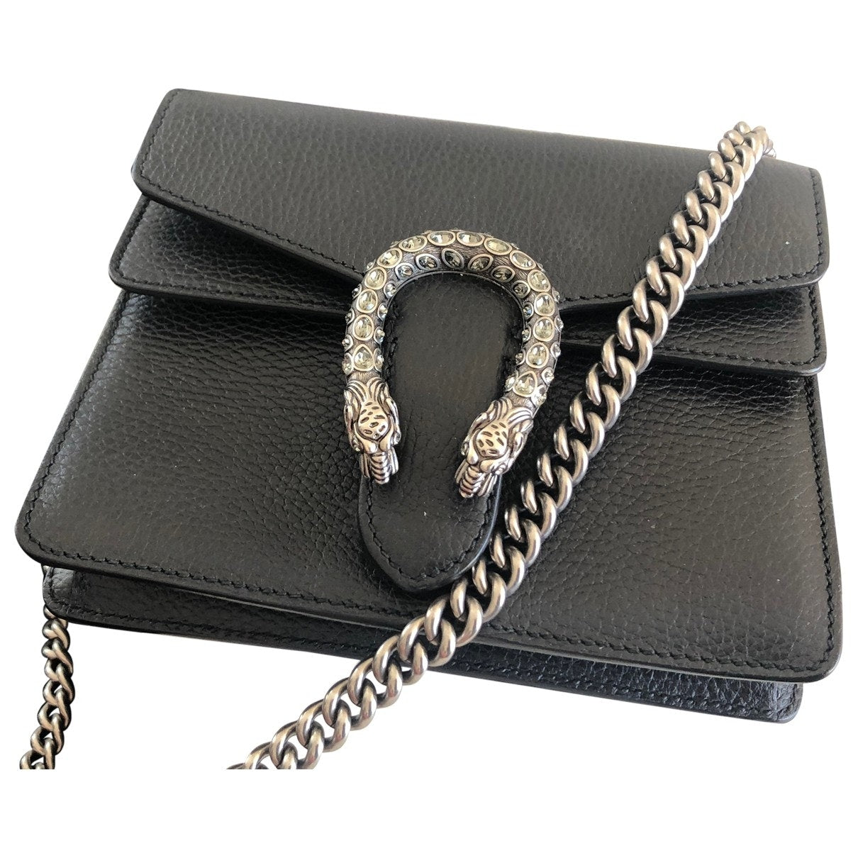 Gucci dionysus black leather handbag