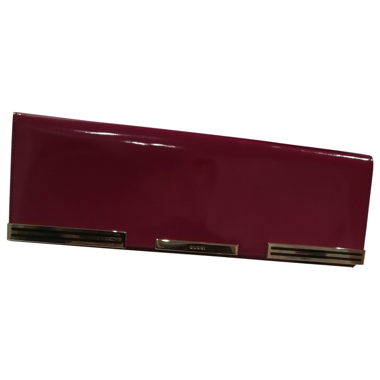 Gucci pink patent leather clutch bag