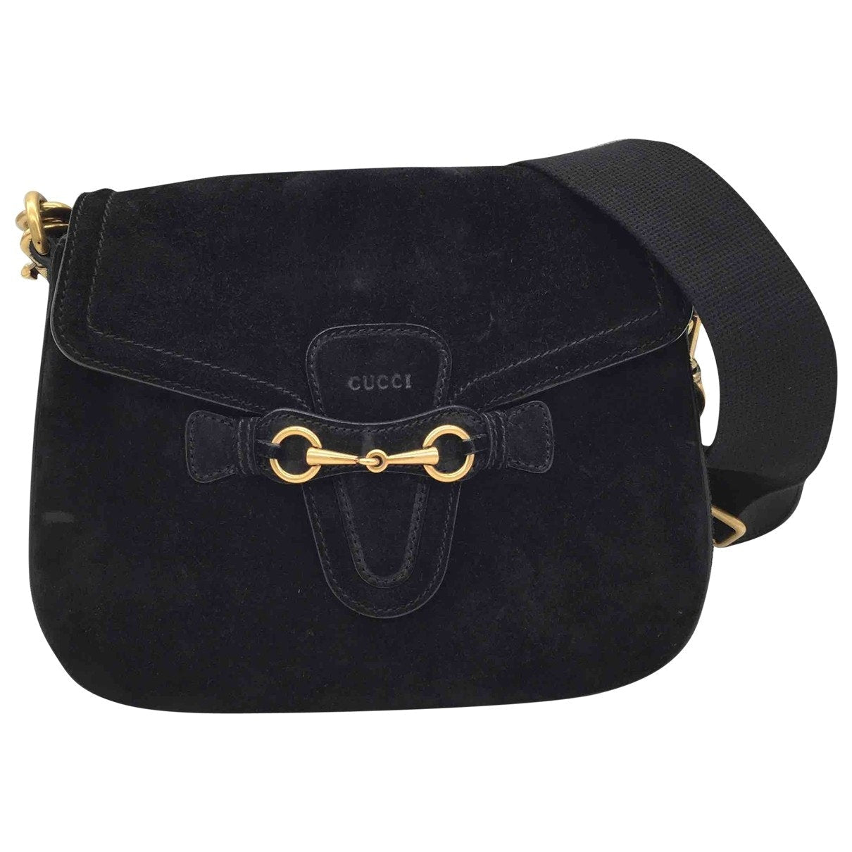 Gucci black suede handbag