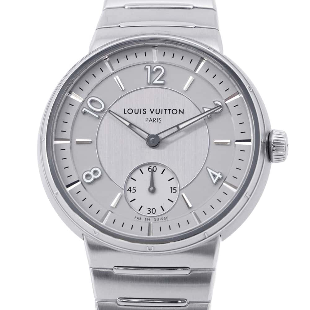 Louis Vuitton Tambour Automatic Steel W40mm Stainless Steel Gray Handbag