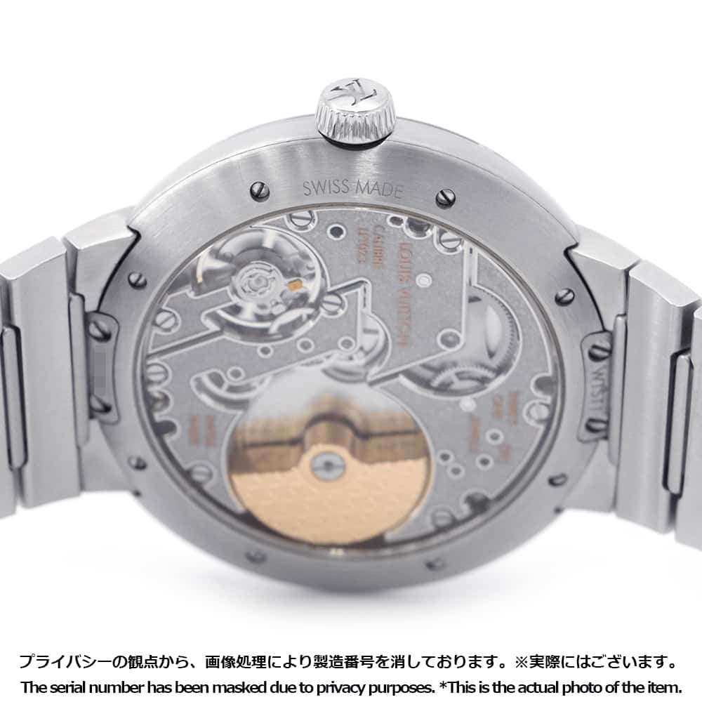 Louis Vuitton Tambour Automatic Steel W40mm Stainless Steel Gray Handbag