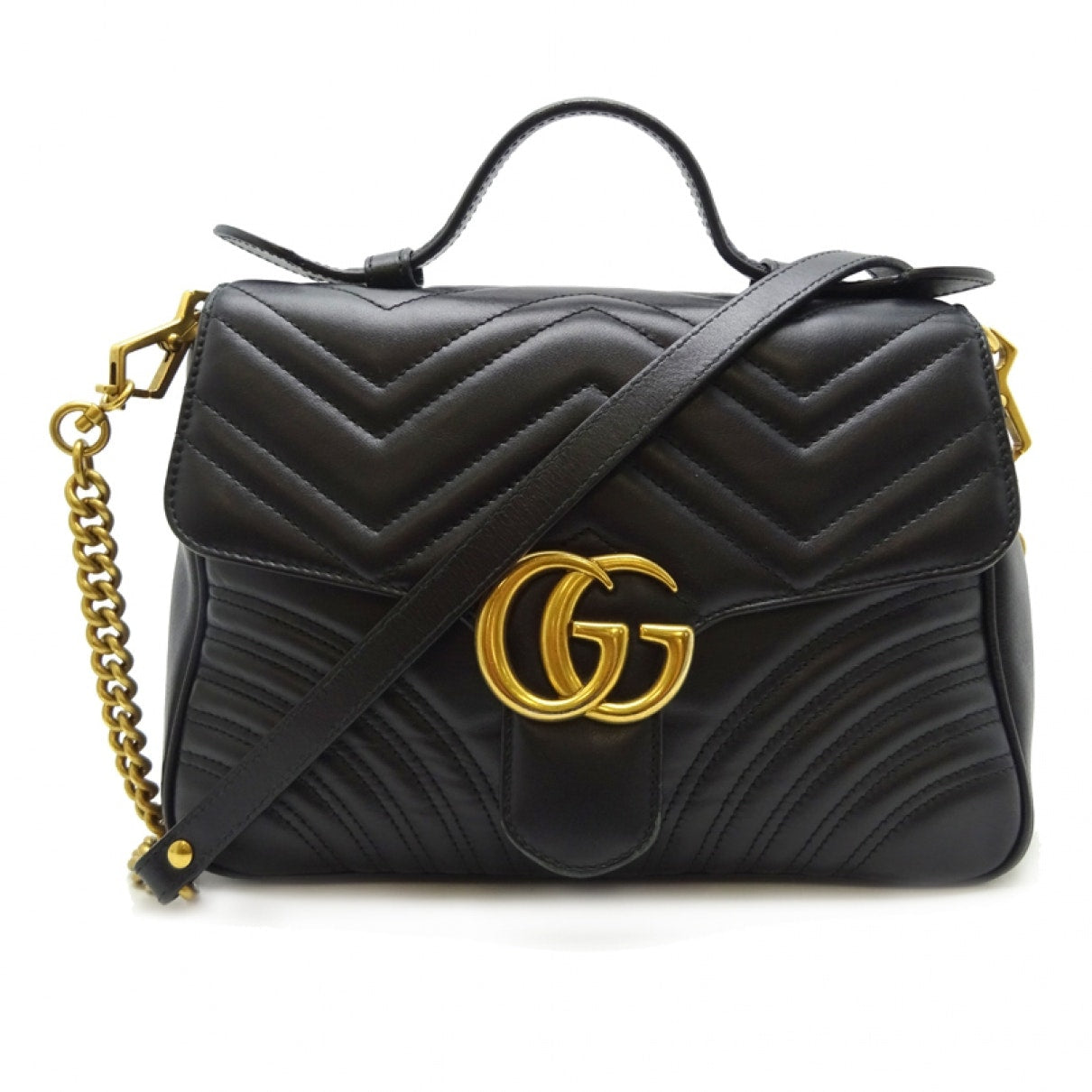 Gucci marmont black leather handbag