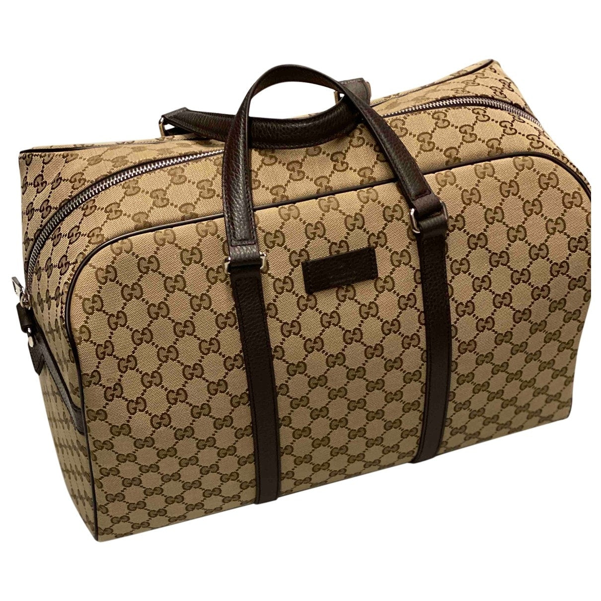 Gucci beige cloth travel bag
