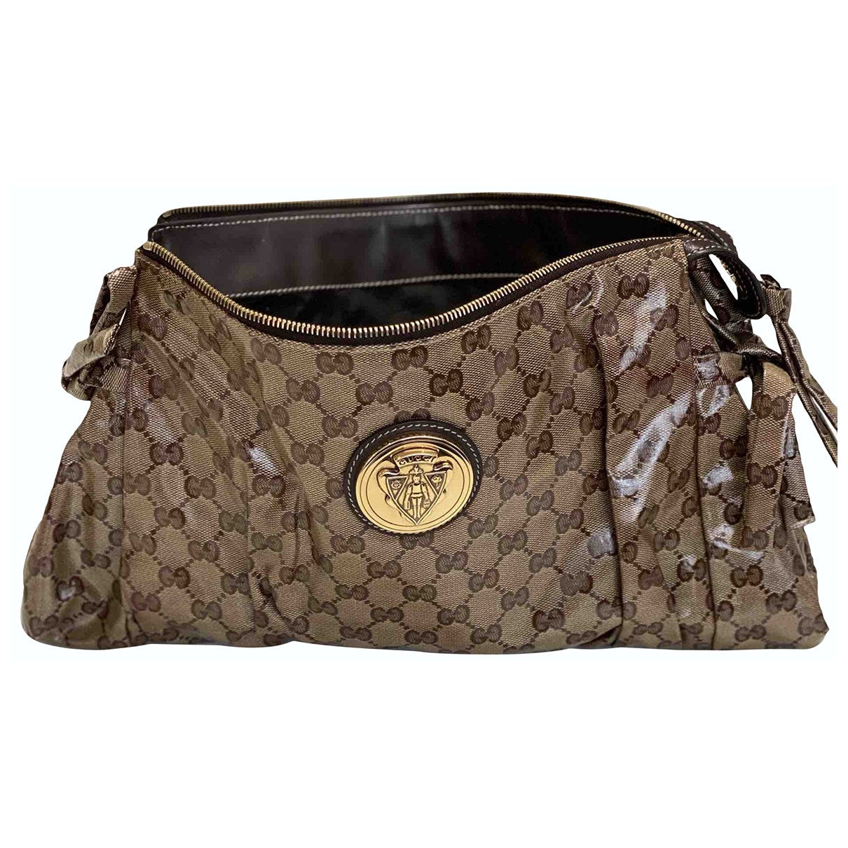 Gucci brown cloth clutch bag