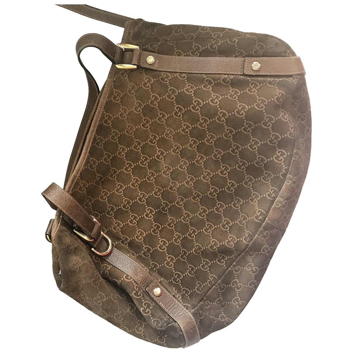 Gucci brown suede handbag