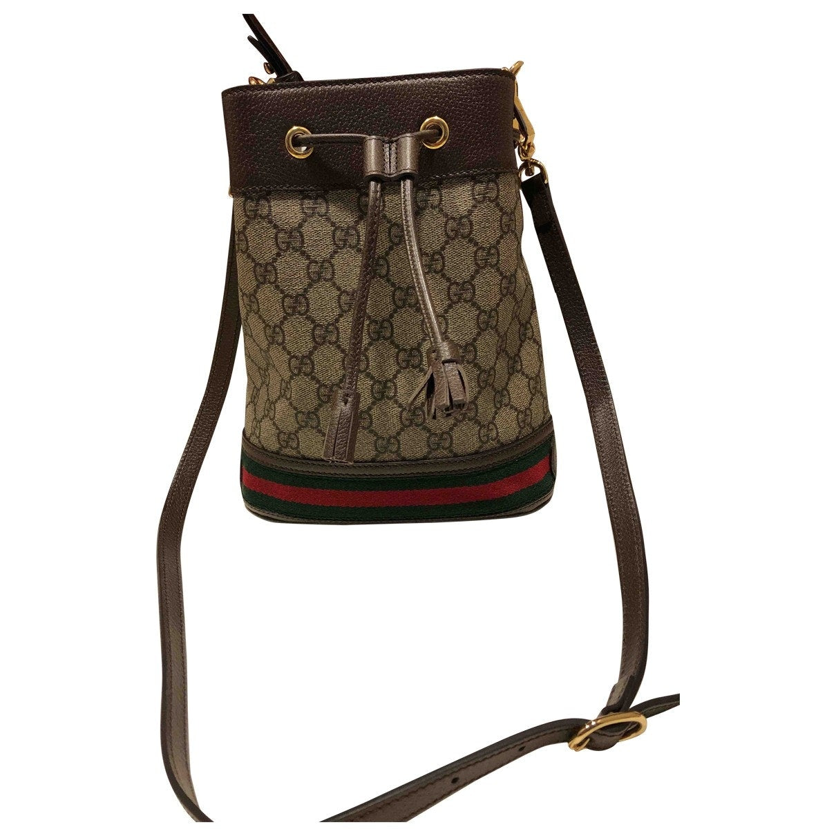 Gucci ophidia brown cloth handbag