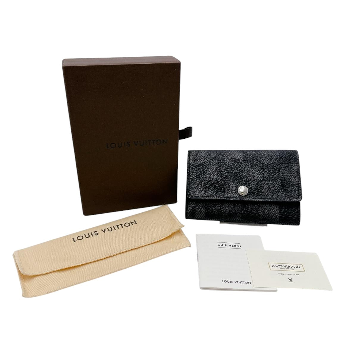 Louis Vuitton Key holder N62662 Damier Canvas Black Key Chain 0