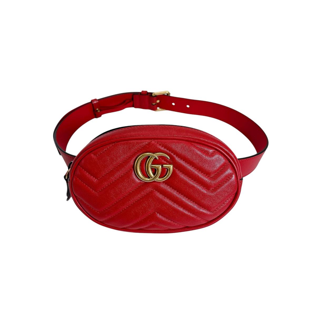 Gucci Sling Cowhide GG Marmont Red Handbag