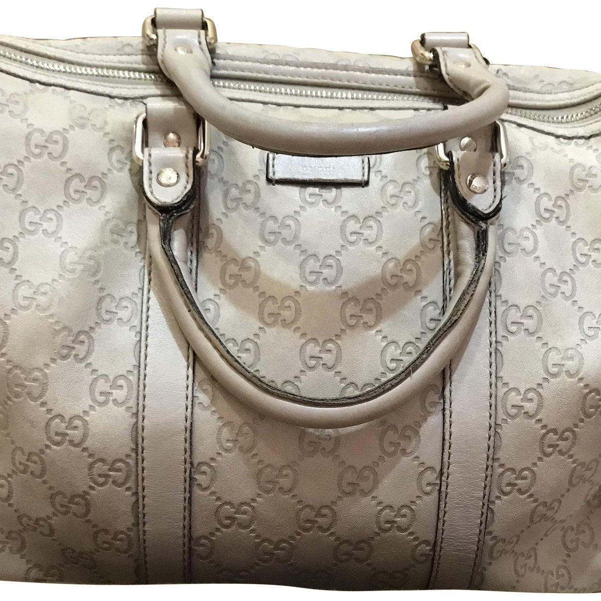 Gucci boston grey leather handbag