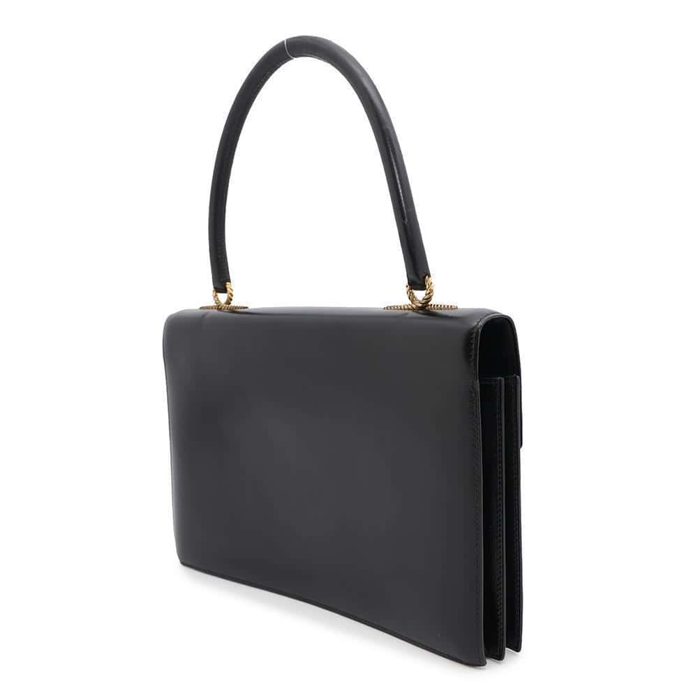 Cordrière Box Calf Handbag Leather Black Travel Bag