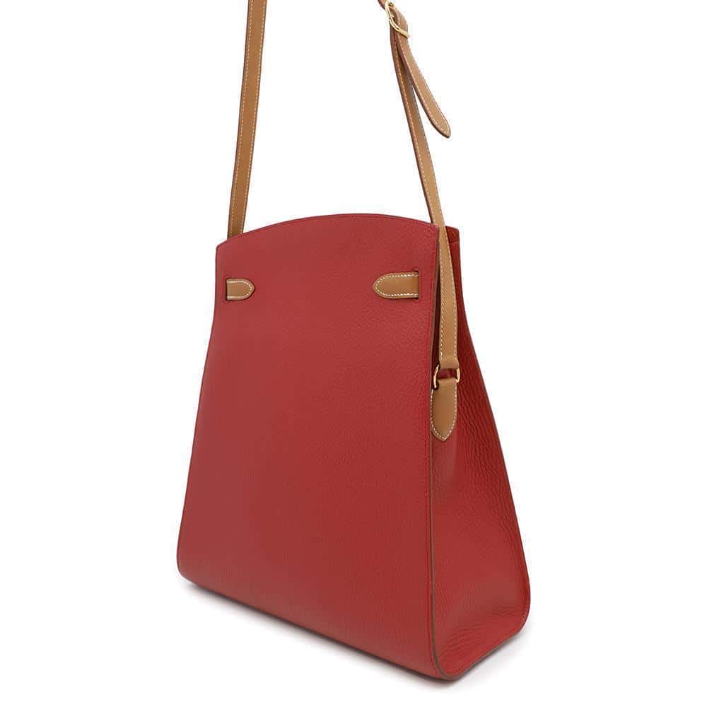 Kelly Sports Ardennes Size Gm Handbag Leather Brown Travel Bag