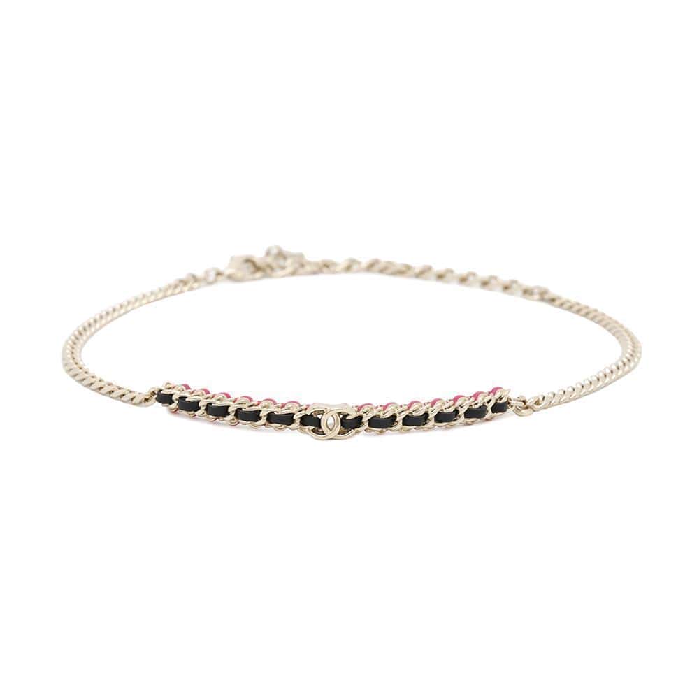 Chanel CC Logo Choker Black Pink Handbag