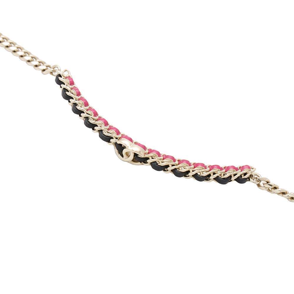 Chanel CC Logo Choker Black Pink Handbag