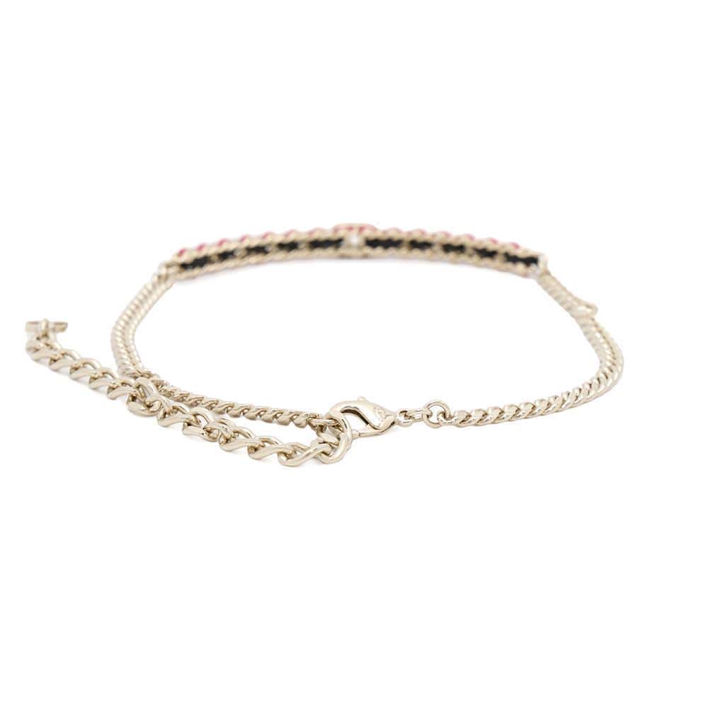 Chanel CC Logo Choker Black Pink Handbag