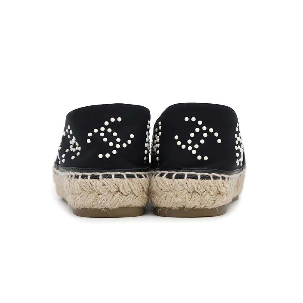 Chanel CC Logo Pearl espadrilles BlackG38628 Jersey Leather Handbag