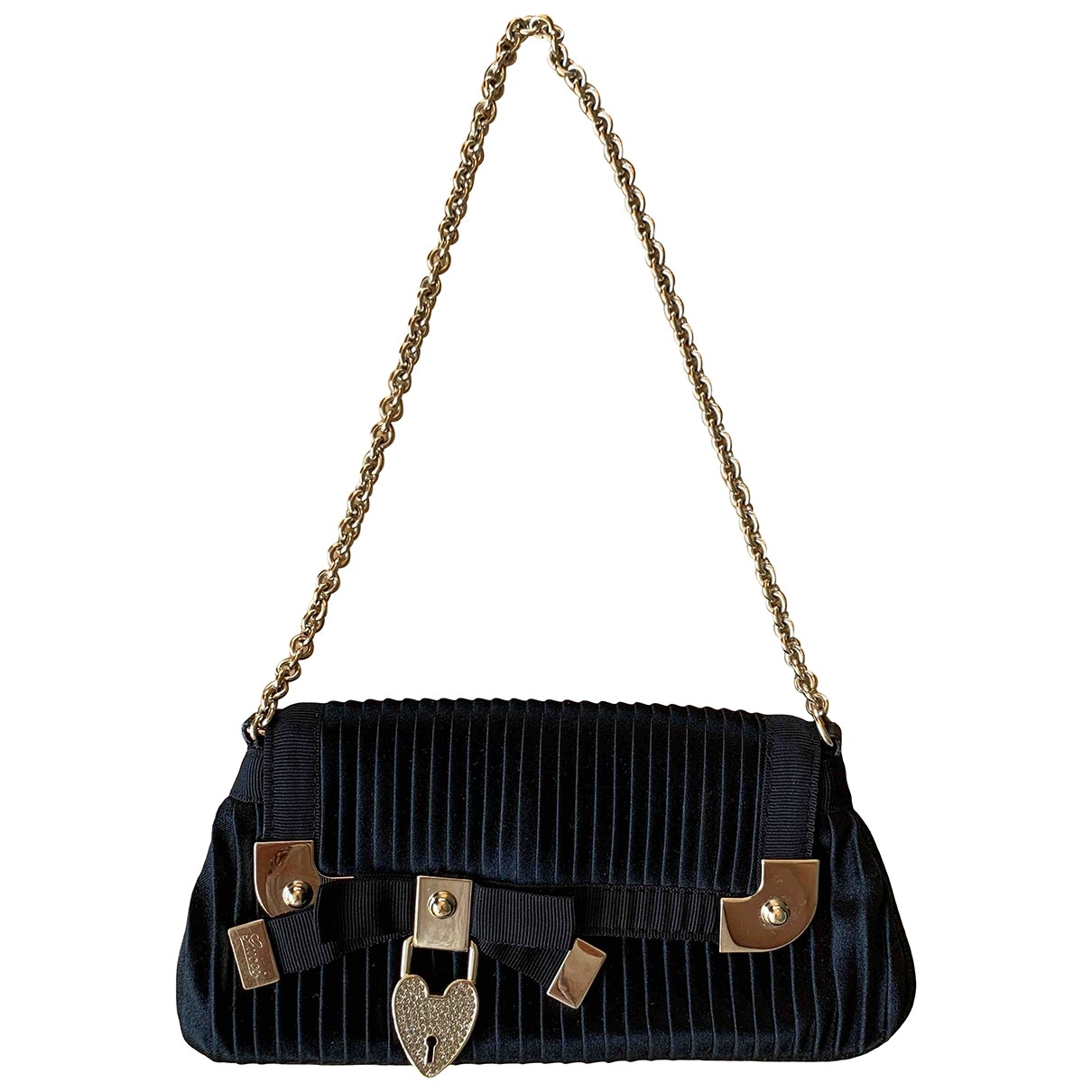 Gucci black silk handbag