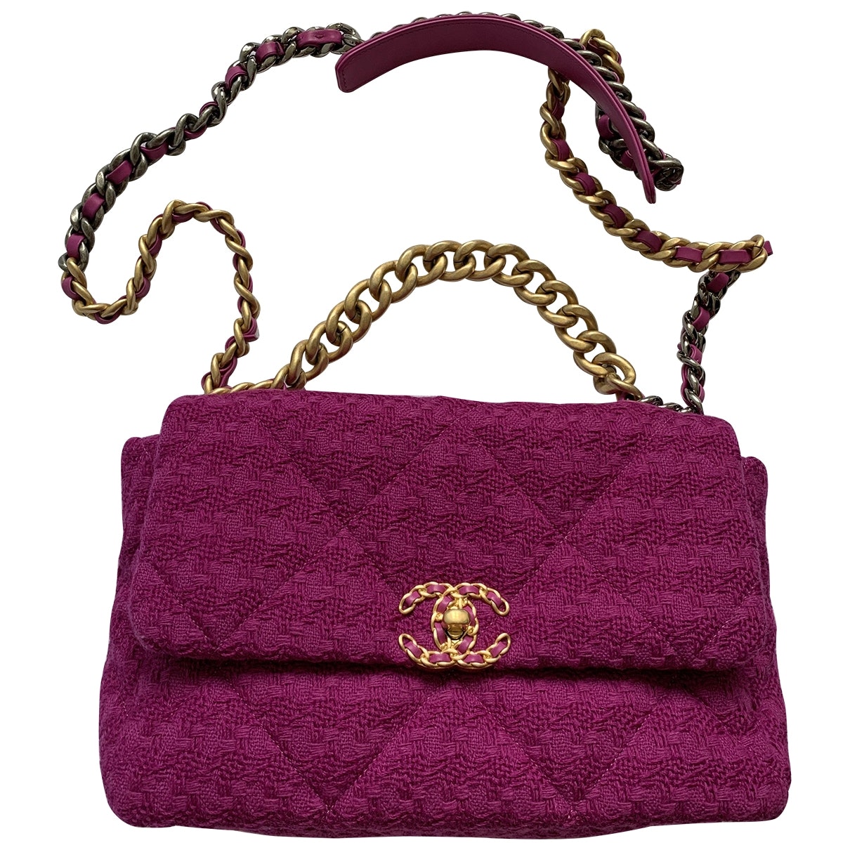 Chanel chanel 19 pink tweed handbag