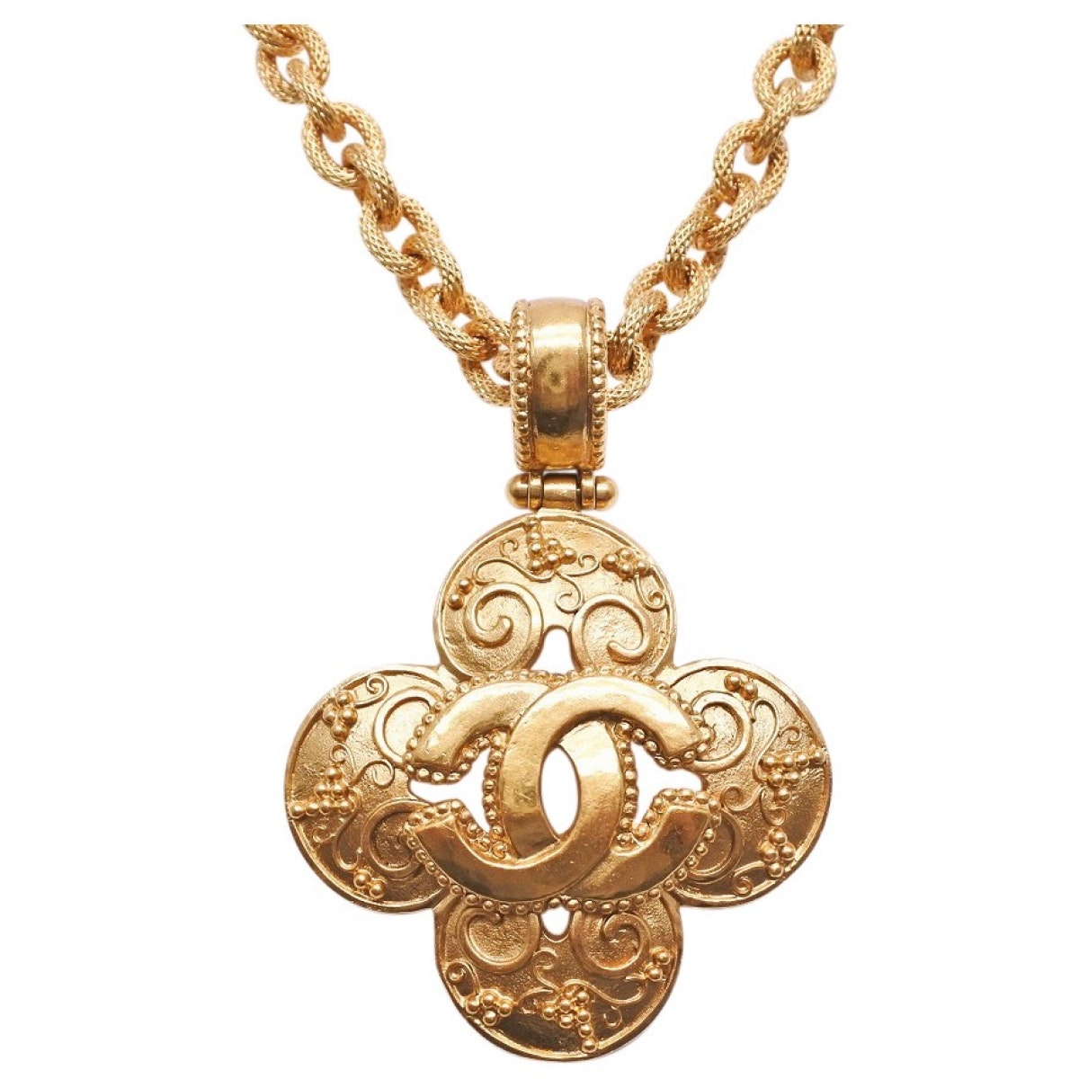 Chanel CC Gold Gold Plated Long Necklaces