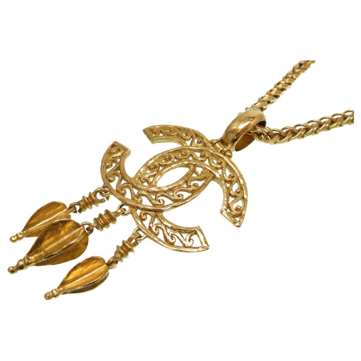 Chanel CC Gold Metal Necklaces