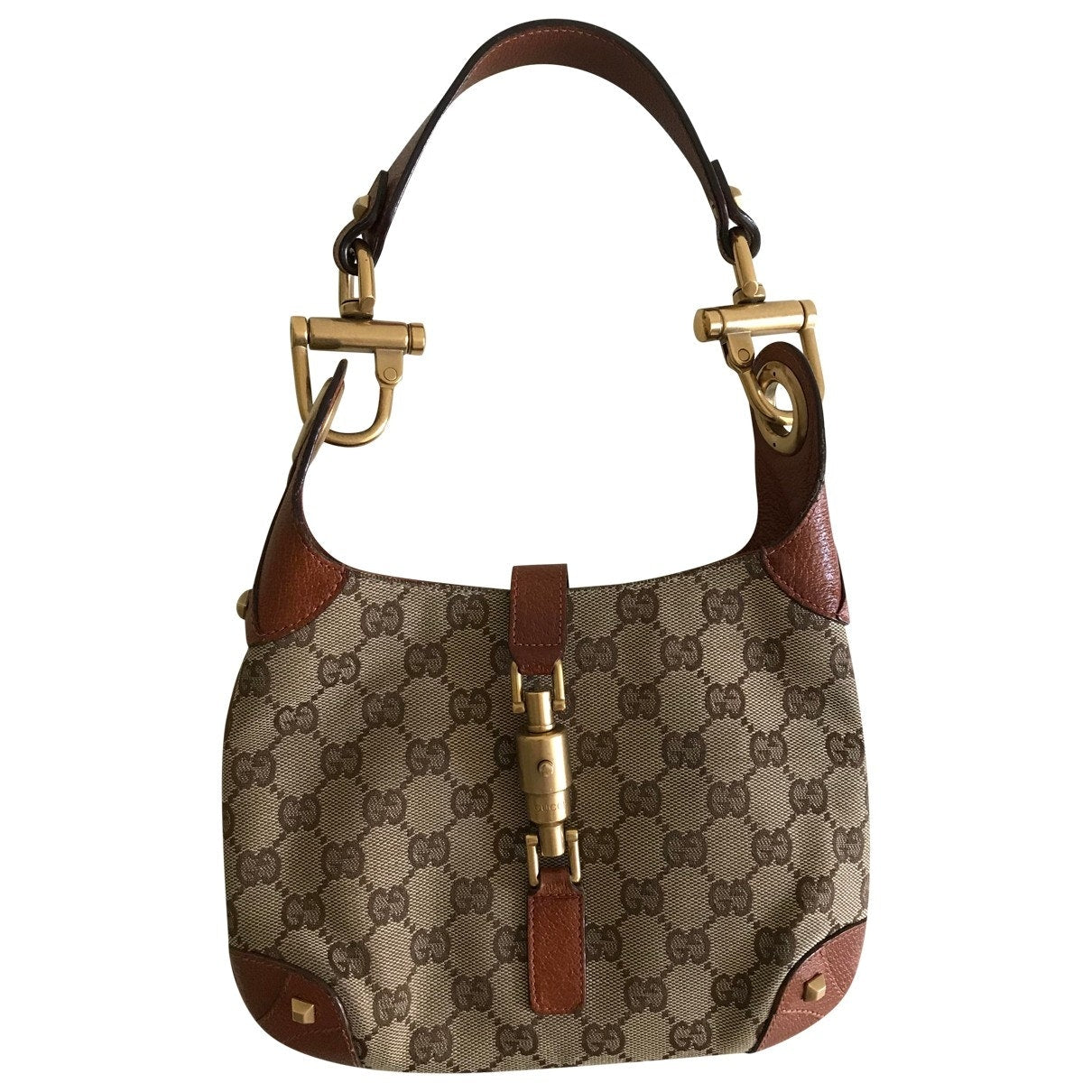 Gucci jackie beige cloth handbag