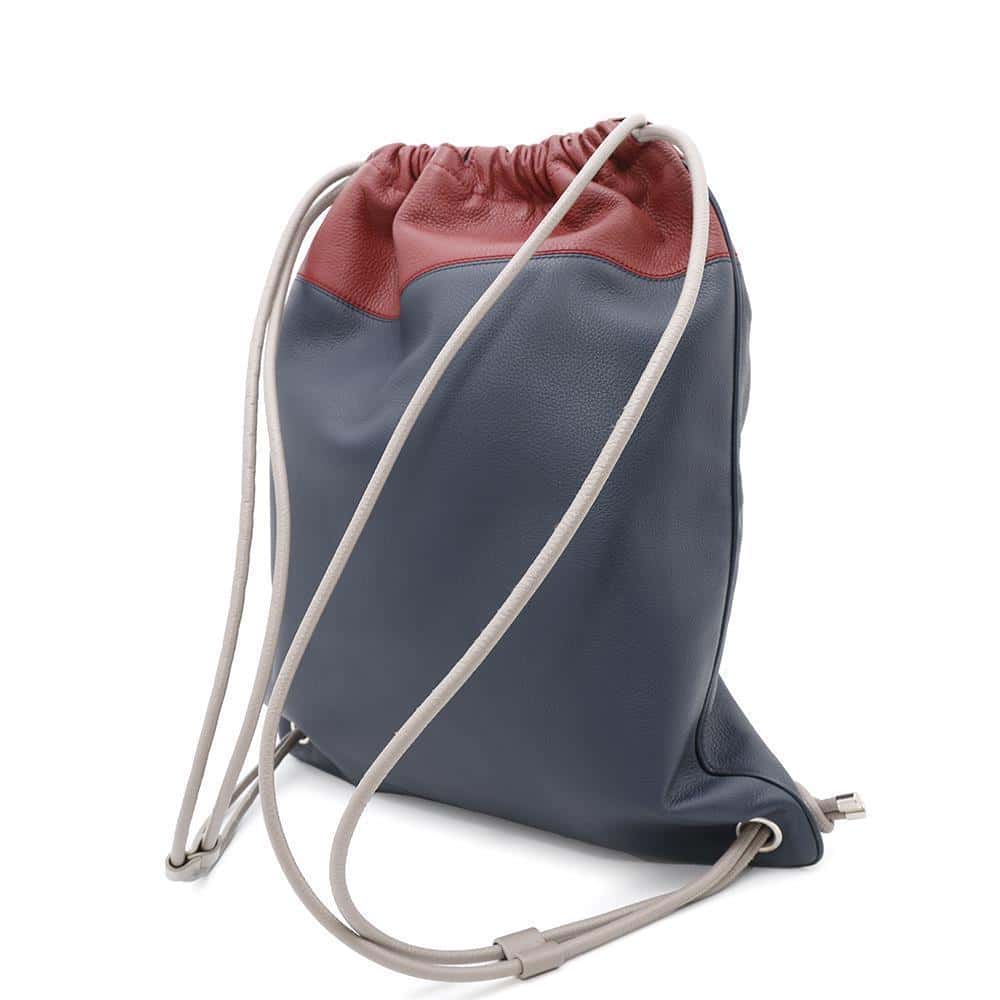 Dior Homme Backpack Navy Handbag Leather Red