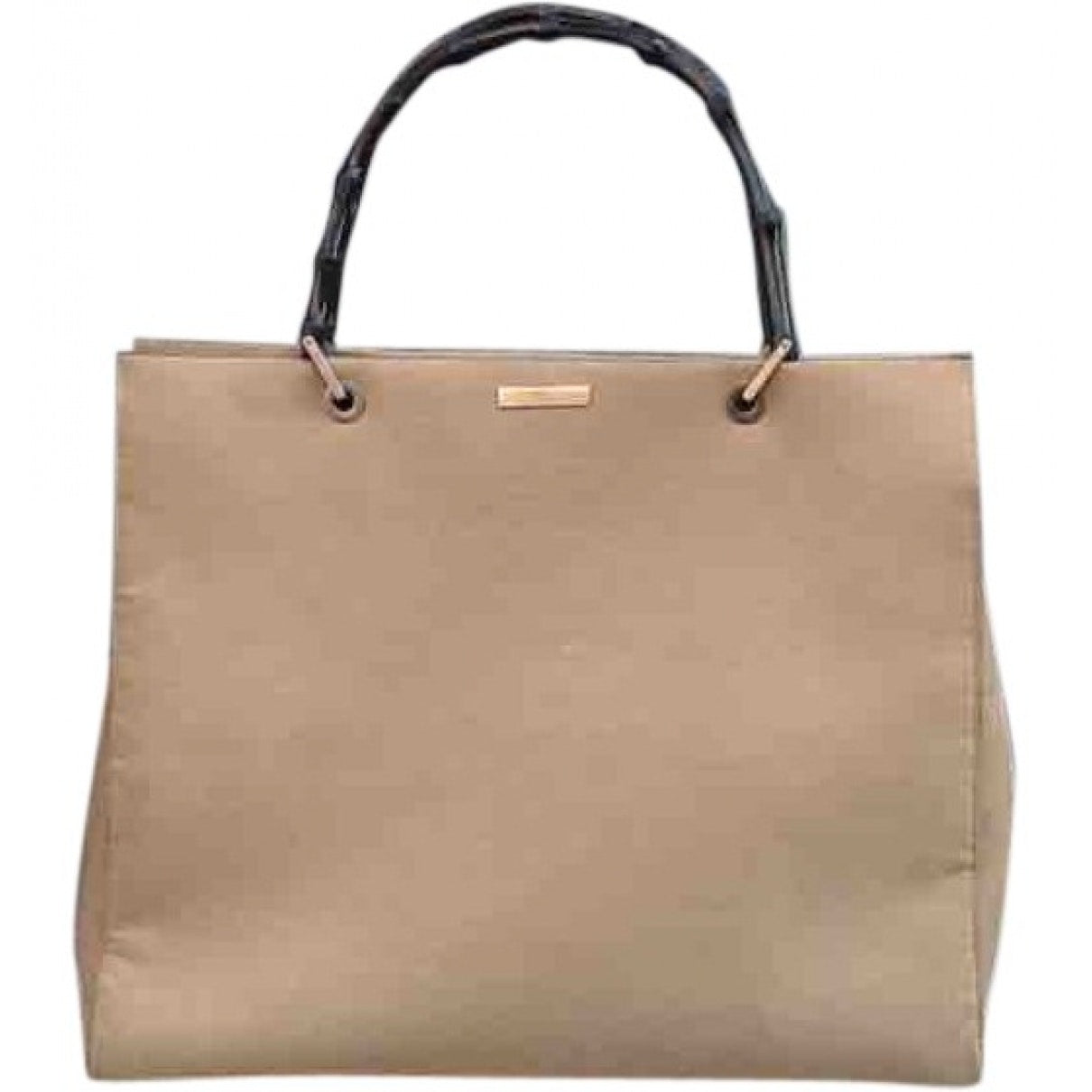Gucci bamboo beige cloth handbag