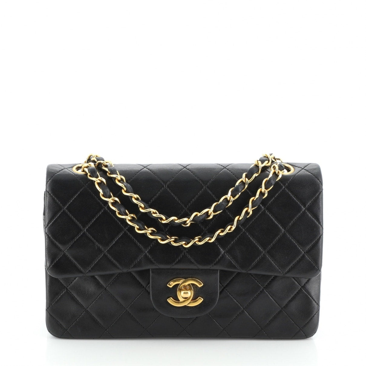 Chanel timeless/classique black leather handbag