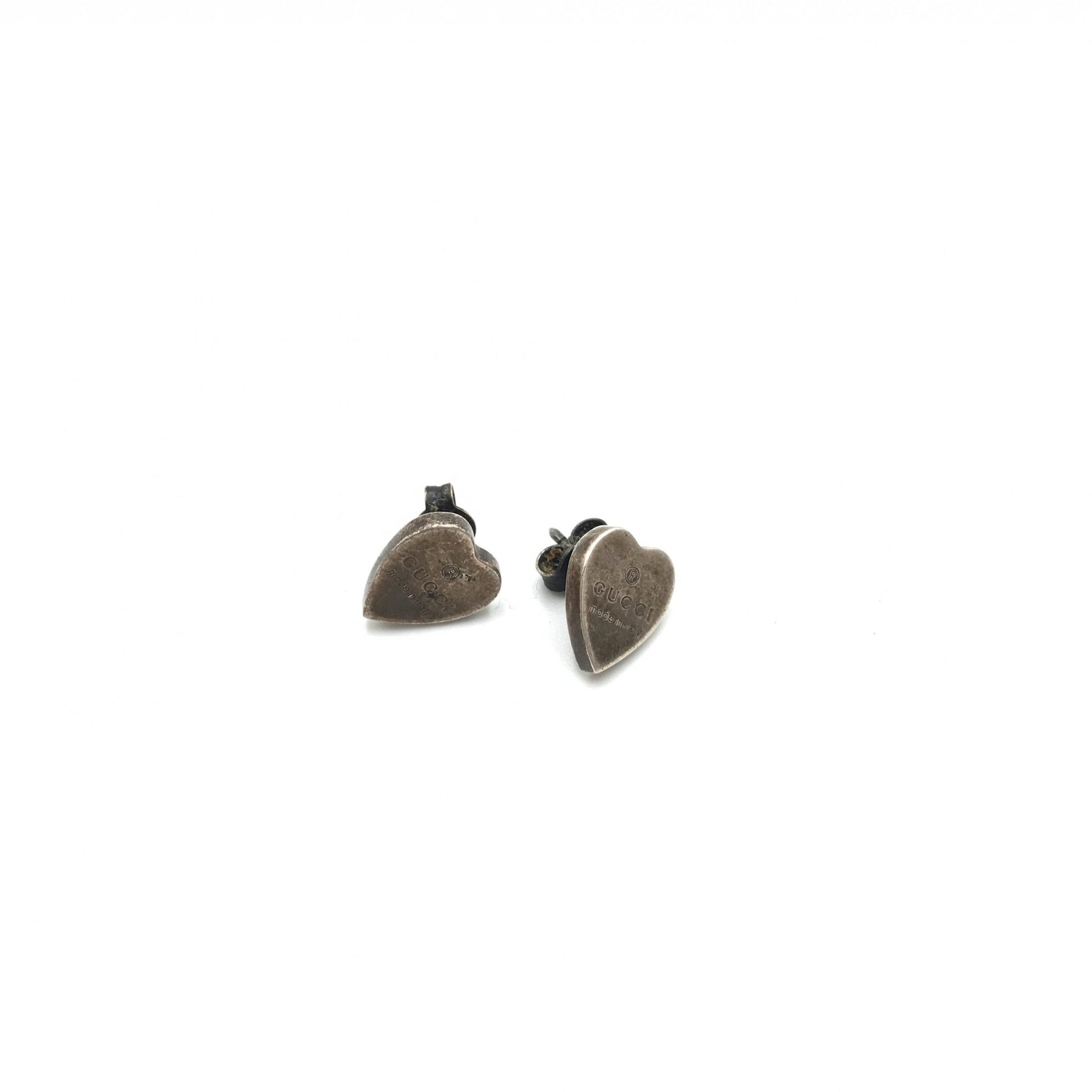 Gucci Silver 925 Heart Stud Women's Earrings