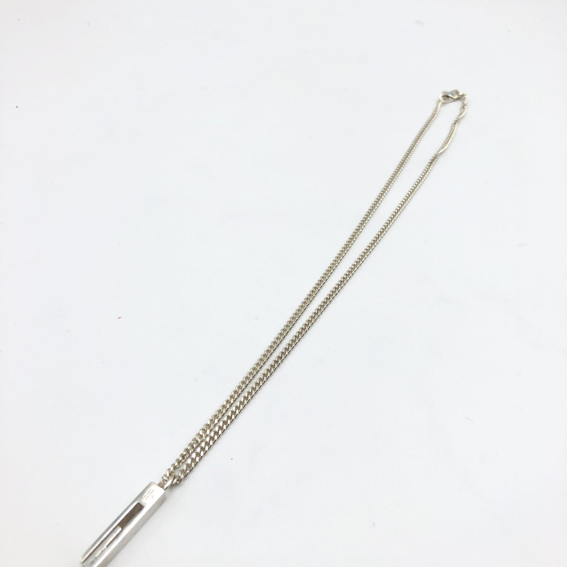 Gucci Sterling Silver G Bar Pendant Women's Necklace