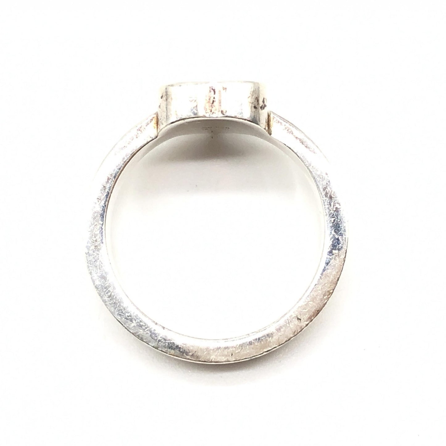 Gucci Sterling Silver Heart Trademark Ring, US Size Women's 5.5