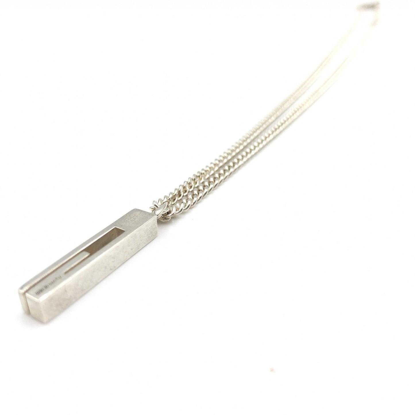 Gucci Sterling Silver G Bar Pendant Women's Necklace