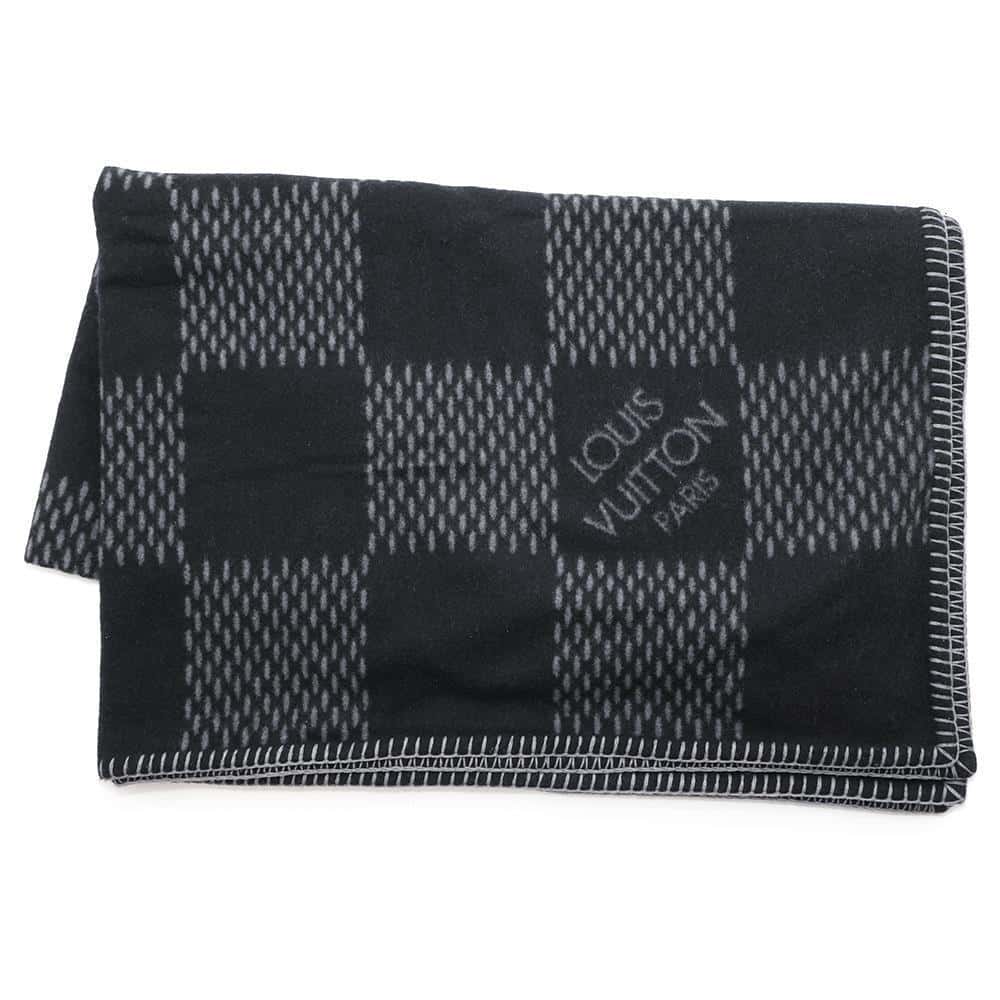 Louis Vuitton Couverture Classic GrayM76561 Wool 90 Damier Black Handbag
