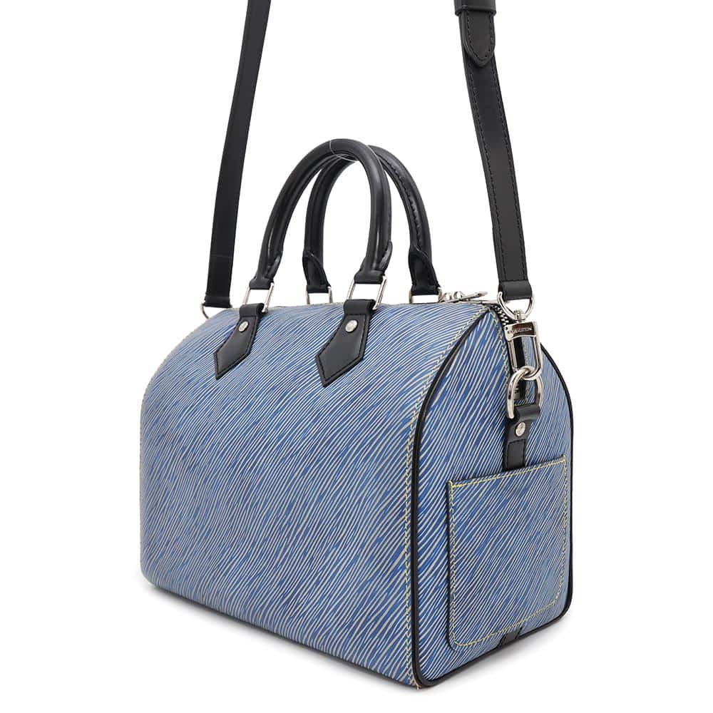 Louis Vuitton Speedy Bandouliere NoirM51280 Denim Blue Epi Handbag