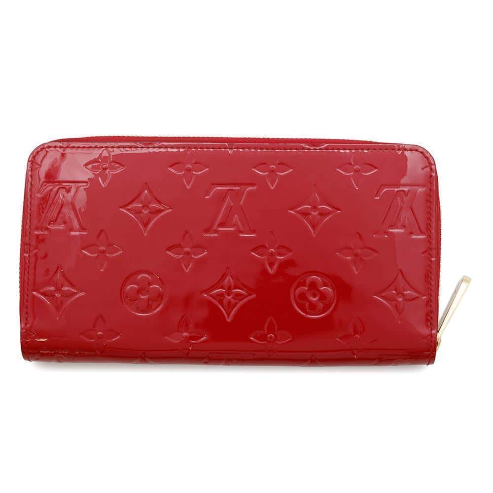 Louis Vuitton Zippy CeriseM90417 Monogram Vernis Leather Wallet Case