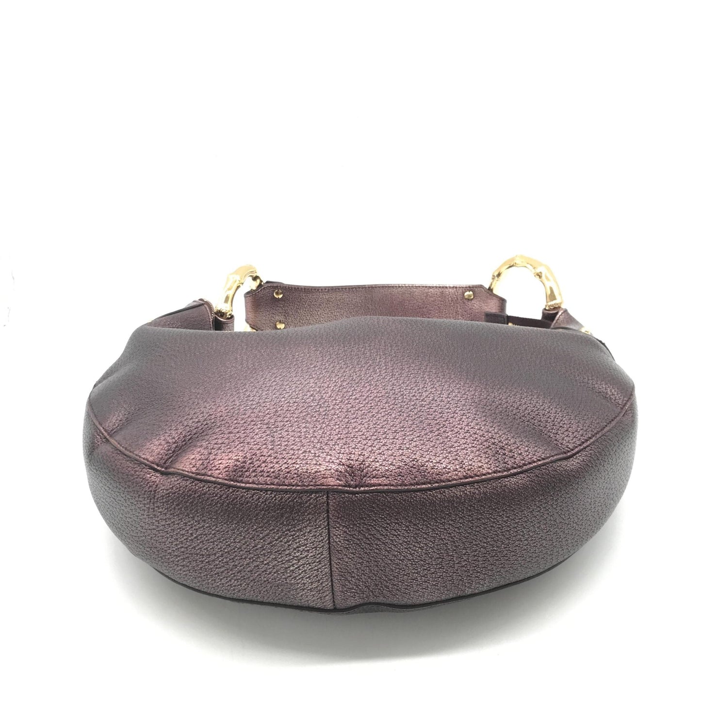 Gucci Metallic Leather Bamboo Ring Hobo Women's Bag
