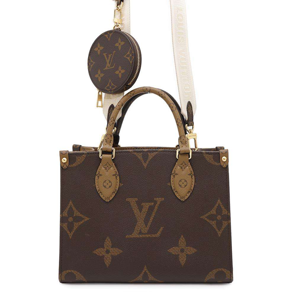 Louis Vuitton Onthego RedM46373 Reverse Giant Monogram Canvas Handbag