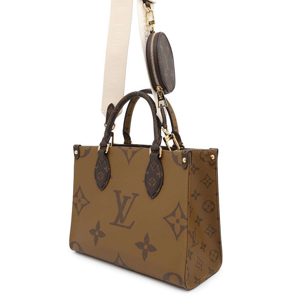 Louis Vuitton Onthego RedM46373 Reverse Giant Monogram Canvas Handbag