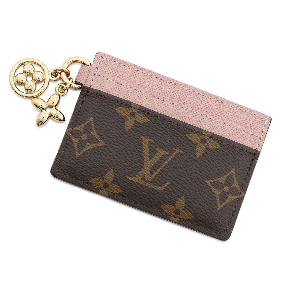 Louis Vuitton Card Porto Carte Charm Rose Monogram Key Chain