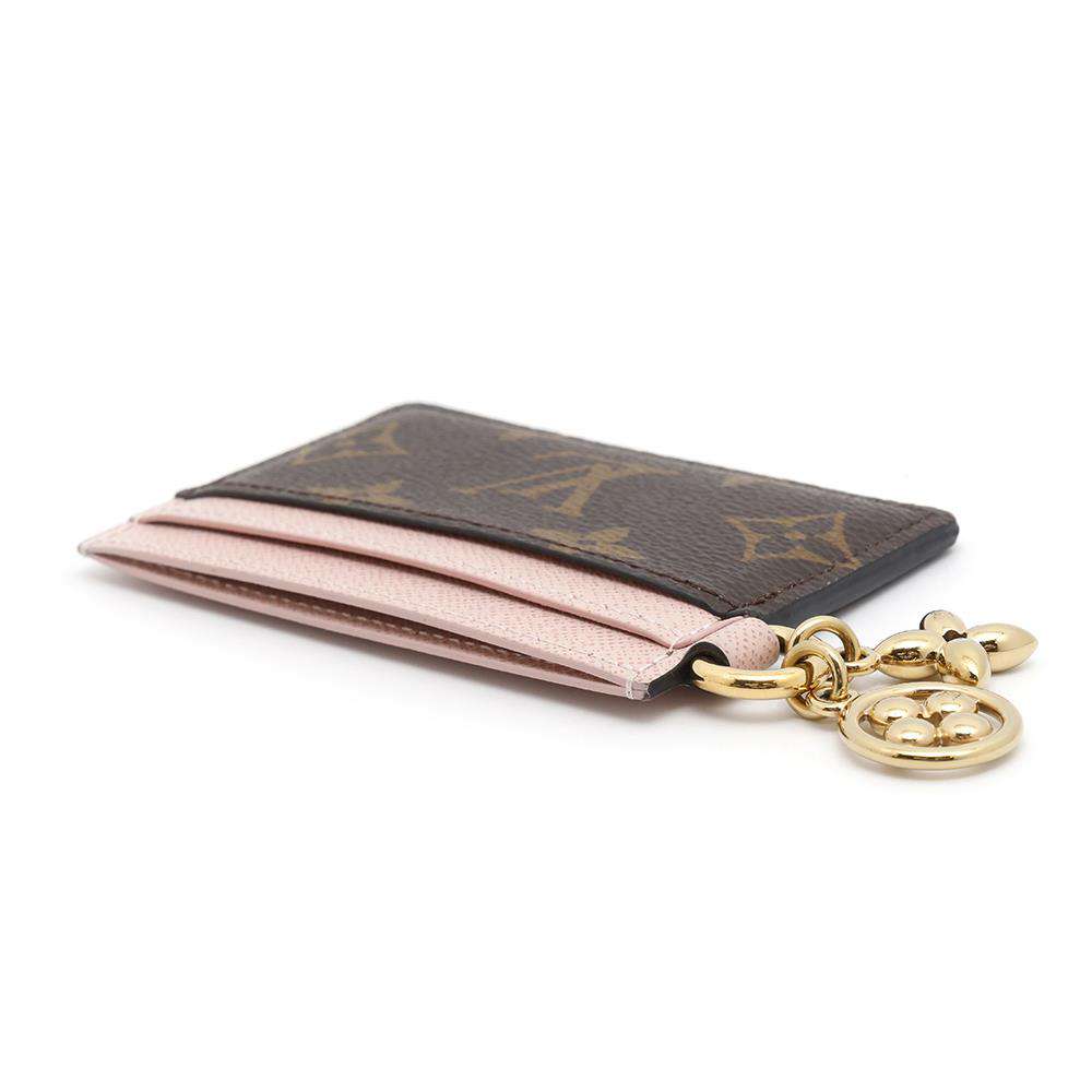 Louis Vuitton Card Porto Carte Charm Rose Monogram Key Chain