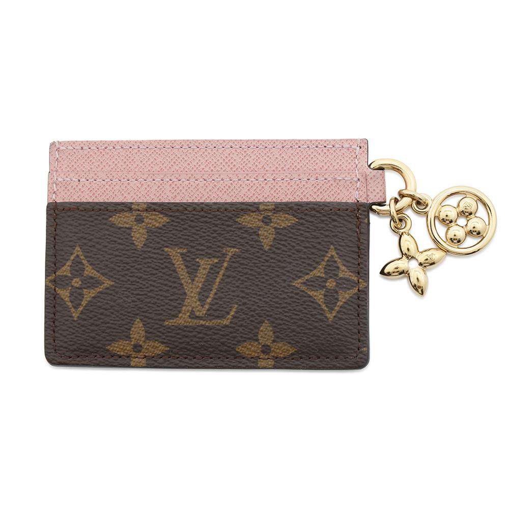 Louis Vuitton Card Porto Carte Charm Rose Monogram Key Chain