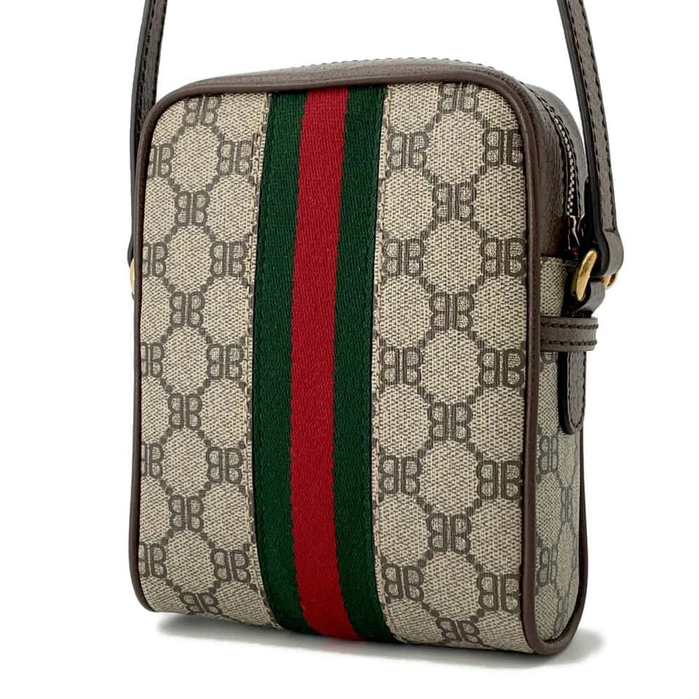 Gucci Balenciagacollaboration The Hacker Project Shoulder Bag Beige Leather Canvas