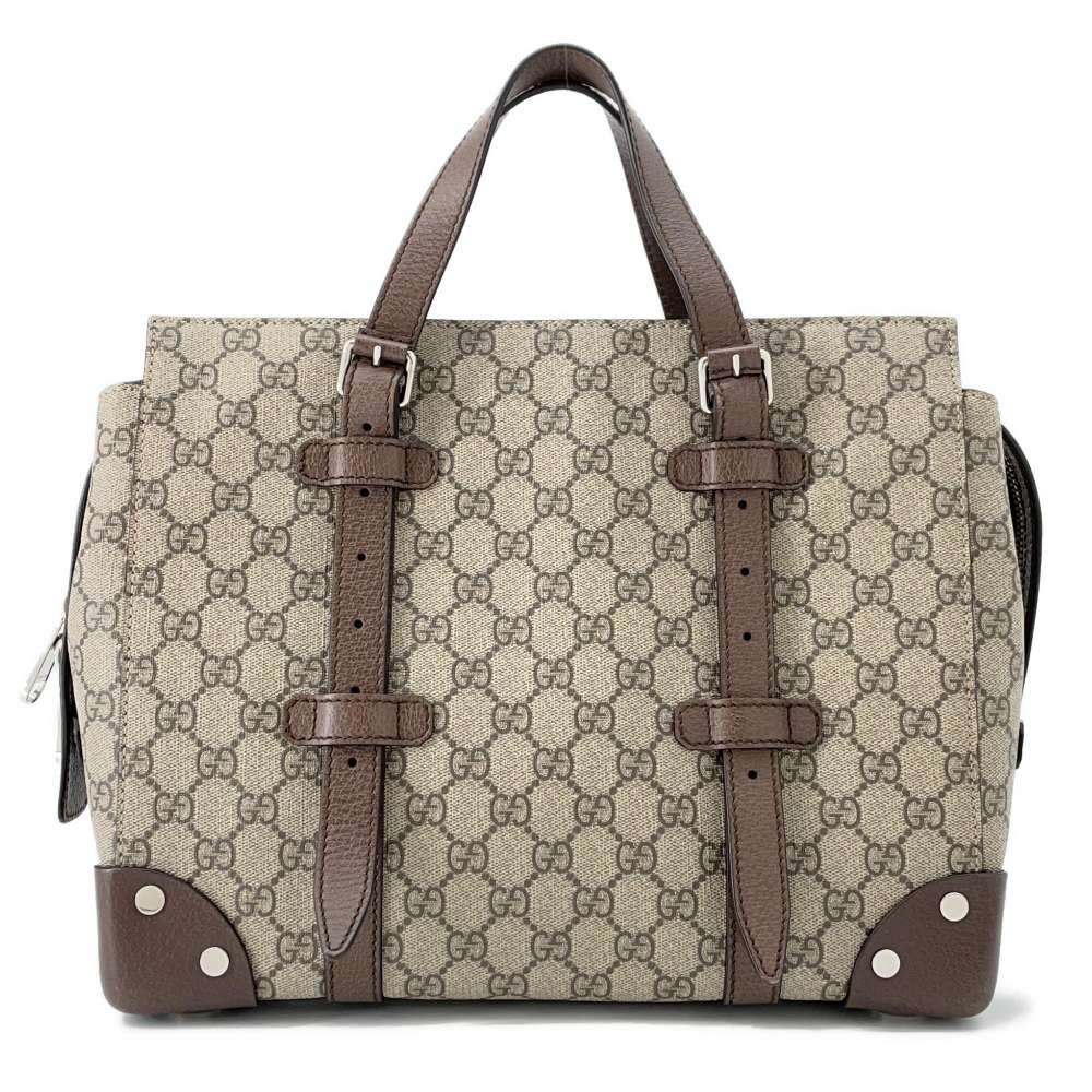 Gucci GG Supreme Detailed Brown643814 PVC Leather Beige Tote Bag