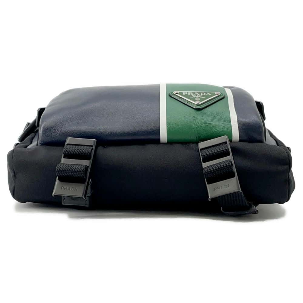 Cross Body Bag Navy Green Vh Leather Nylon Travel Bag
