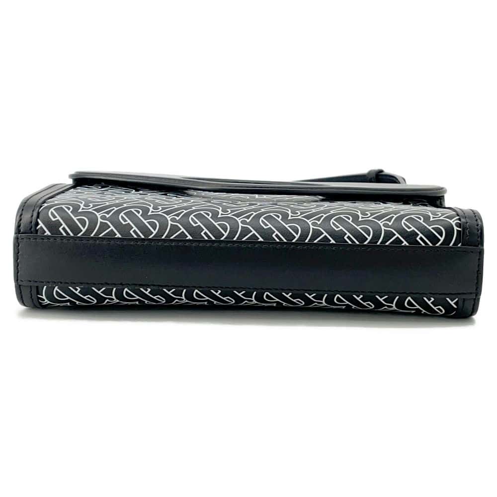 Burberry 2Waybag Handbag Leather Black White Travel Bag